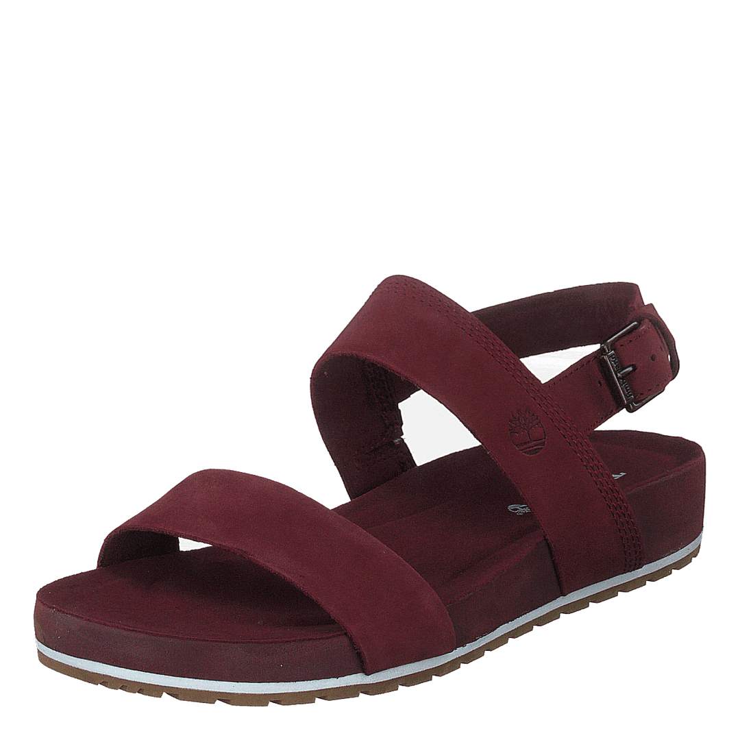 Malibu Waves 2 Band Sandal Burgundy