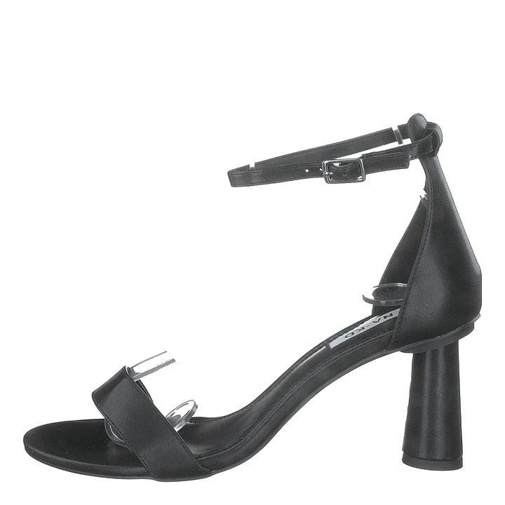 Cone Shape Strap Heels Black