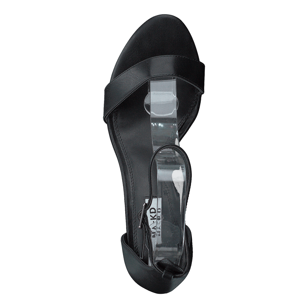 Cone Shape Strap Heels Black