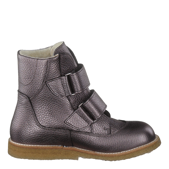 Tex-boot With Velcro Straps Mauvé Shine