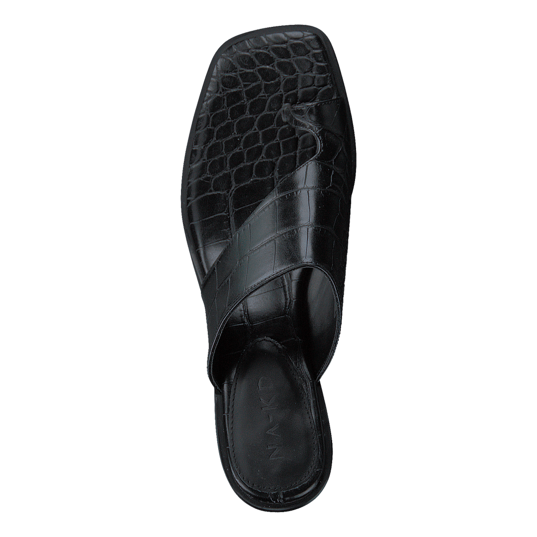 Toe Ring Mules Black