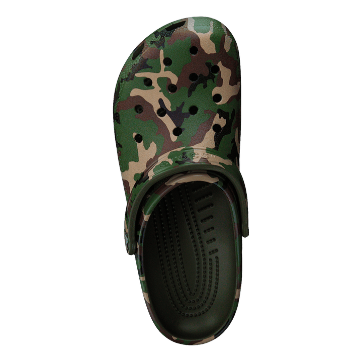 Classic Printed Camo Clog Army Green/multi - Heppo.com