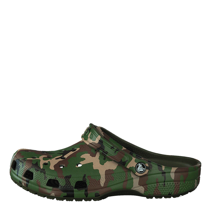 Classic Printed Camo Clog Army Green/multi - Heppo.com