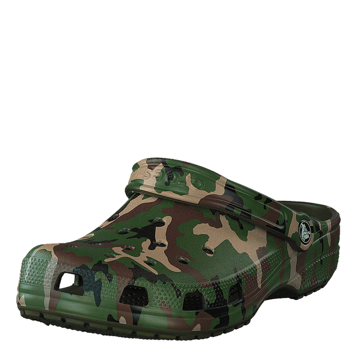 Classic Printed Camo Clog Army Green/multi - Heppo.com
