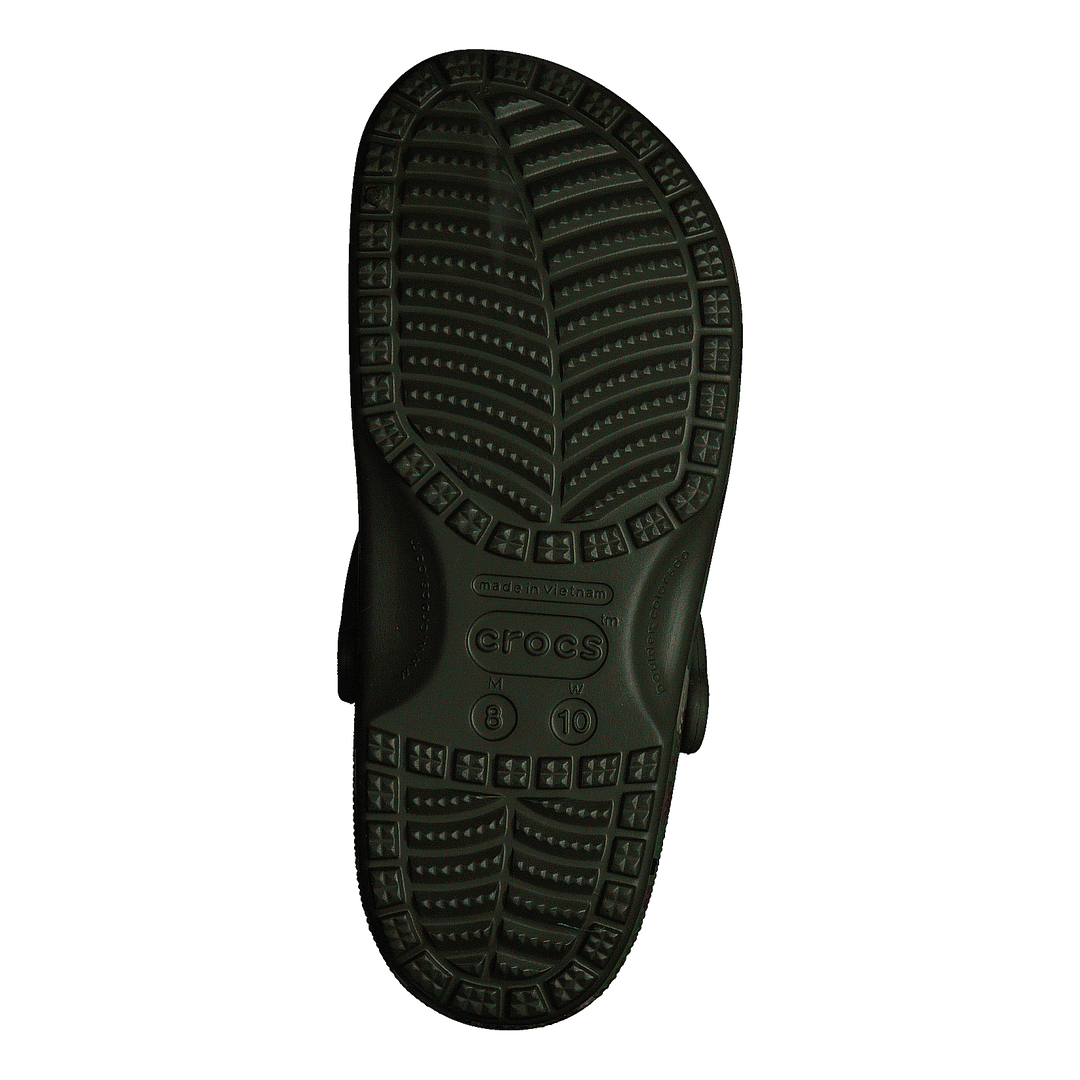 Classic Printed Camo Clog Army Green/multi - Heppo.com
