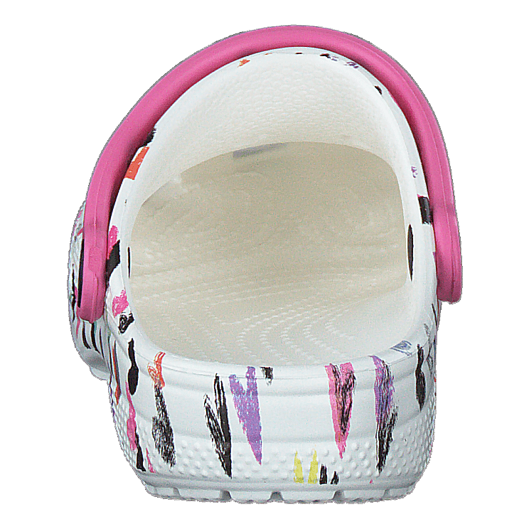 Classic Heart Print Clog K White - Heppo.com