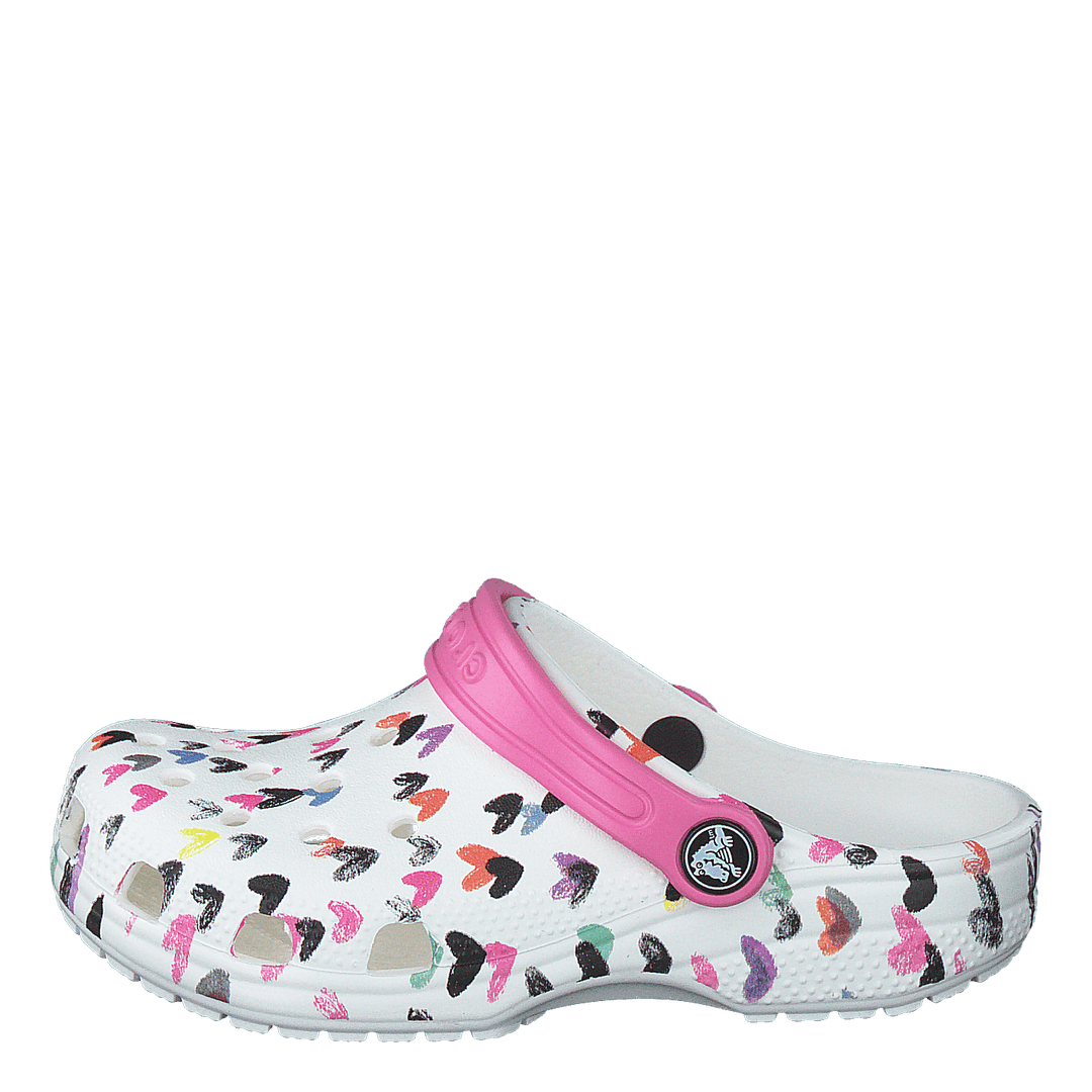 Classic Heart Print Clog K White - Heppo.com