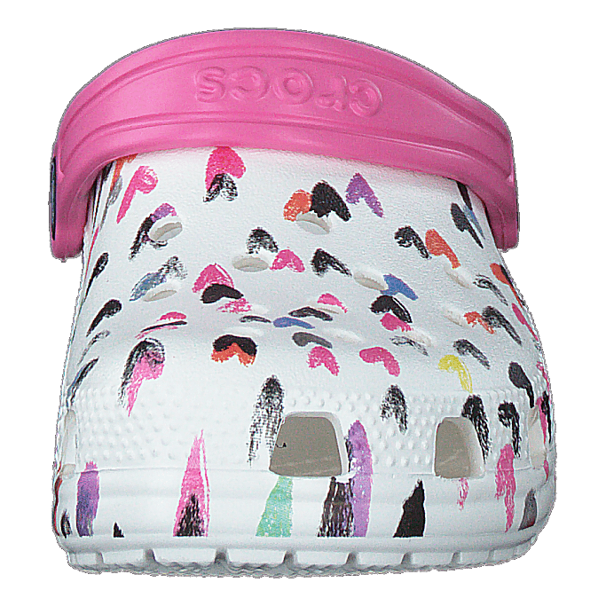 Classic Heart Print Clog K White - Heppo.com