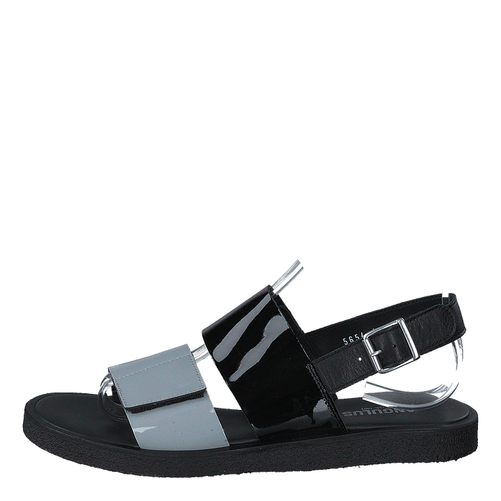 Sandal With Plateau Sole Greyblue/black/black