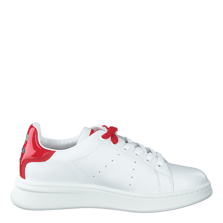 The Tennis Shoe White-red