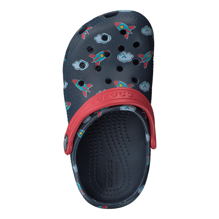 Classic Printed Clog Kids Navy