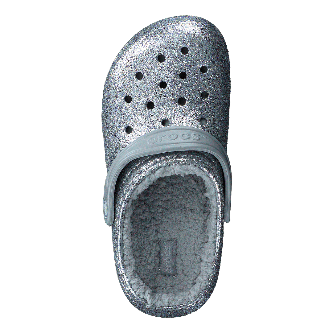 Classic Glitter Lined Clog K Silver/silver - Heppo.com