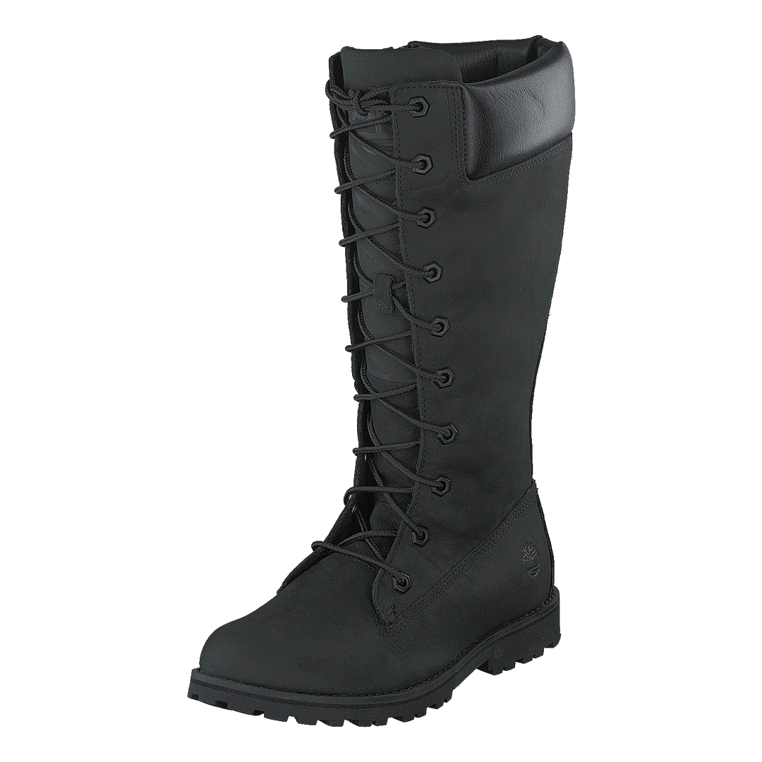 Girls Classic Tall Lace Up Wit Black