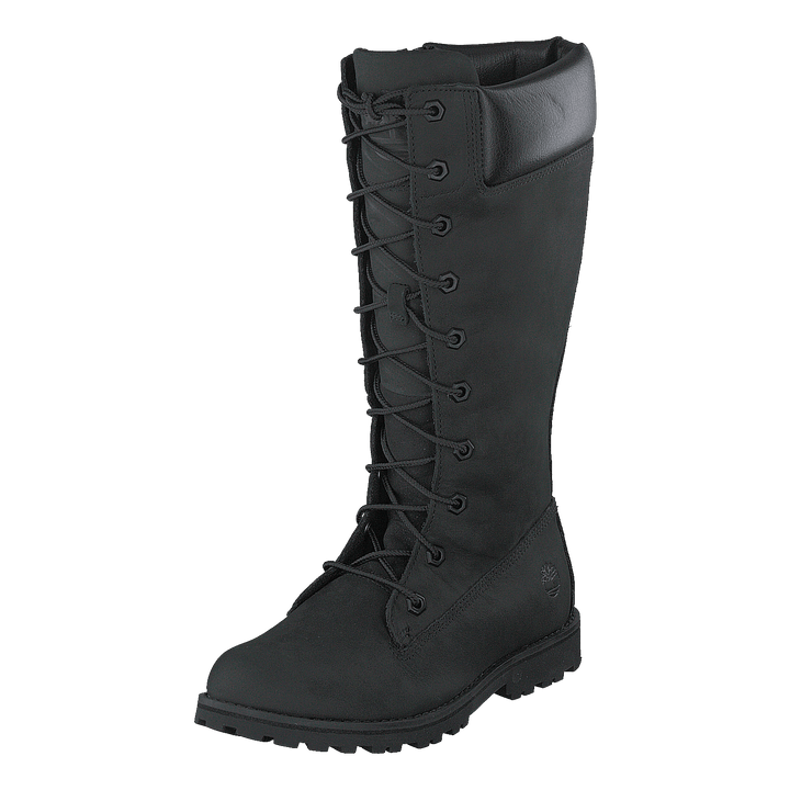 Girls Classic Tall Lace Up Wit Black