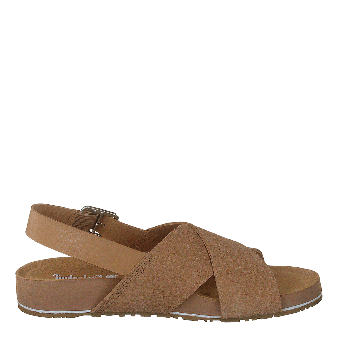 Malibu Waves Basic X Strap Sandal Medium Beige Suede