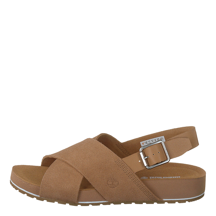 Malibu Waves Basic X Strap Sandal Medium Beige Suede