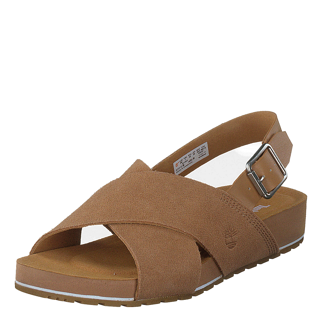 Malibu Waves Basic X Strap Sandal Medium Beige Suede