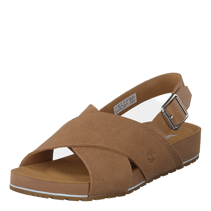 Malibu Waves Basic X Strap Sandal Medium Beige Suede