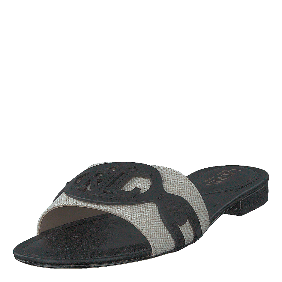 Alegra Canvas-Leather Slide Sandal Natural / Black