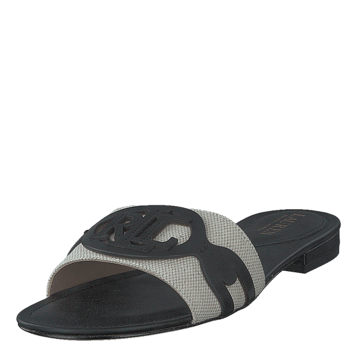 Alegra Canvas-Leather Slide Sandal Natural / Black