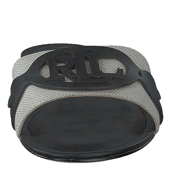 Alegra Canvas-Leather Slide Sandal Natural / Black