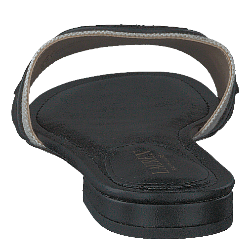 Alegra Canvas-Leather Slide Sandal Natural / Black