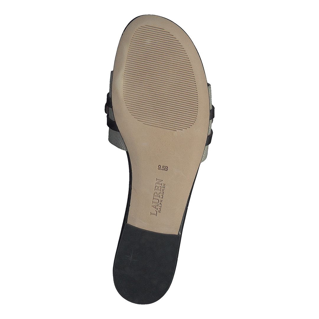 Alegra Canvas-Leather Slide Sandal Natural / Black