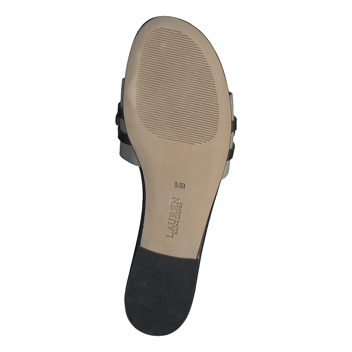 Alegra Canvas-Leather Slide Sandal Natural / Black