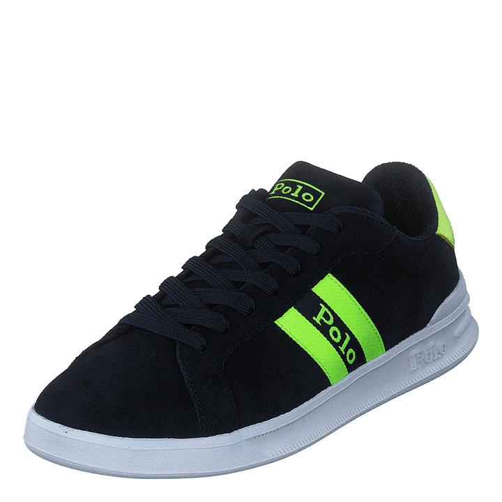Heritage Court II Suede Sneaker Hunter Navy/Safety Yellow Polo