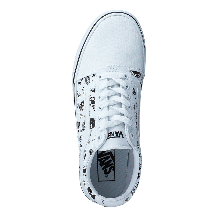 Mn Ward (skull Bandana) White/white