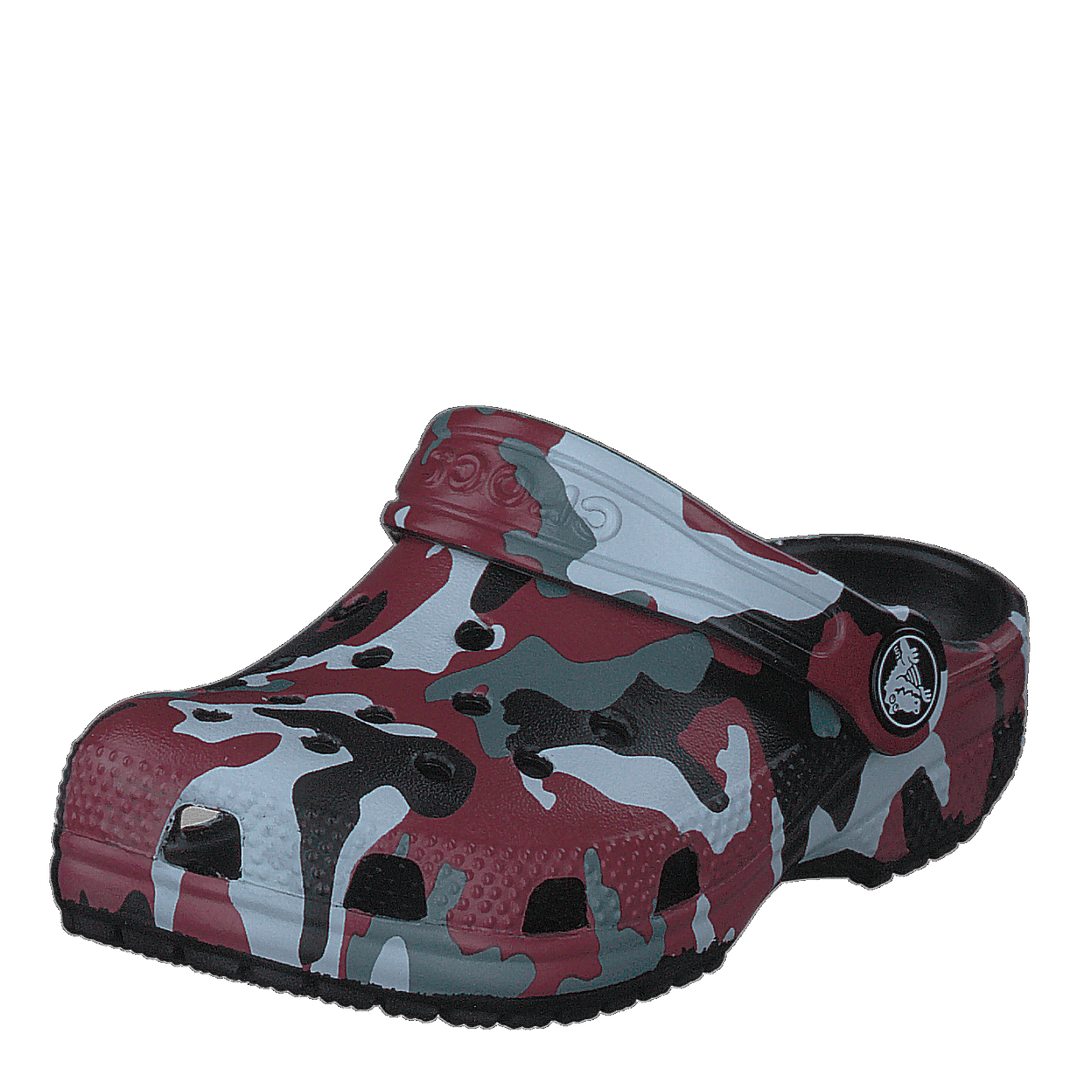 Classic Camo Clog Kids Black / Red