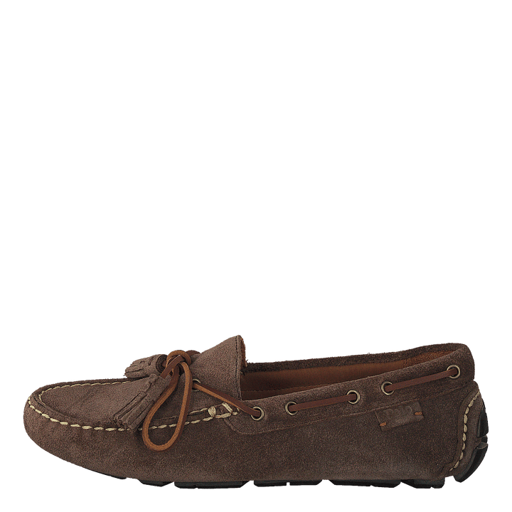 Anders Tasseled Suede Driver Chocolate Brown