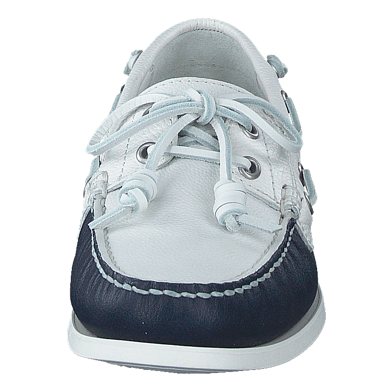 Merton Two-Tone Leather Boat Shoe Cream / Navy