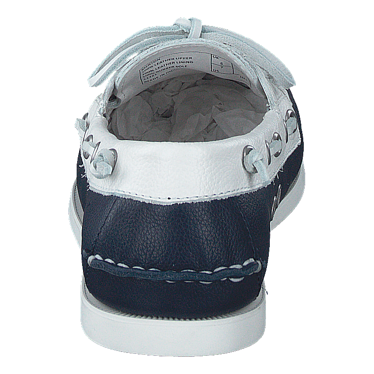 Merton Two-Tone Leather Boat Shoe Cream / Navy