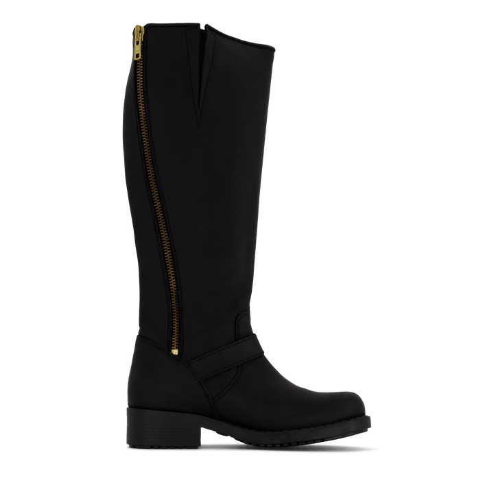 High Boot Double Zip Black / Shiny Gold