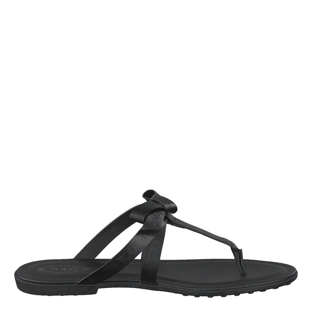 Gomma Bow Sandal Nero