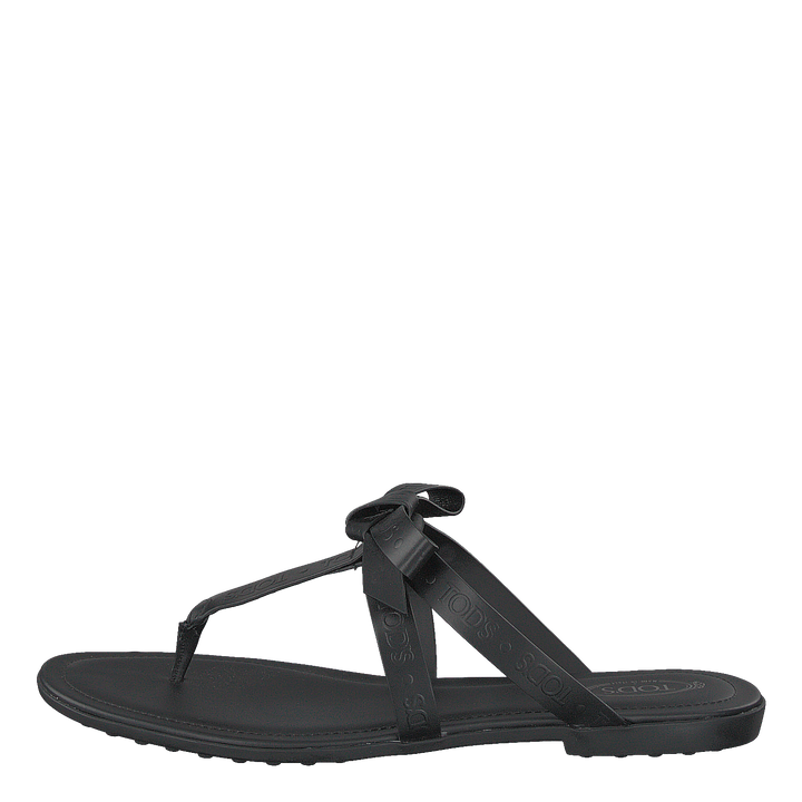 Gomma Bow Sandal Nero