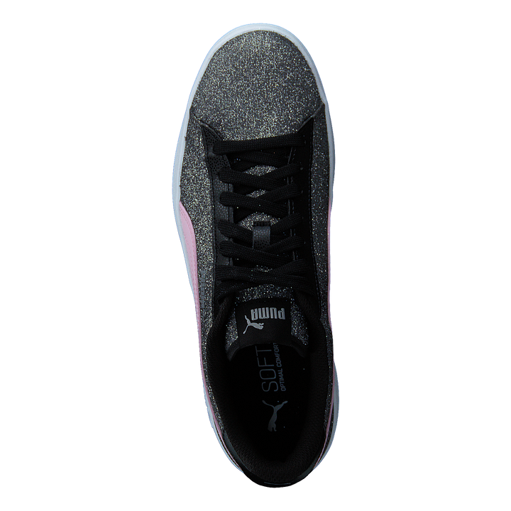 Puma Smash V2 Glitz Glam Jr Black-pinklady