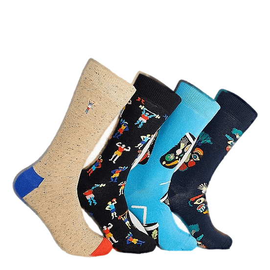 4-pack Healthy Lifestyle Socks Multi Color