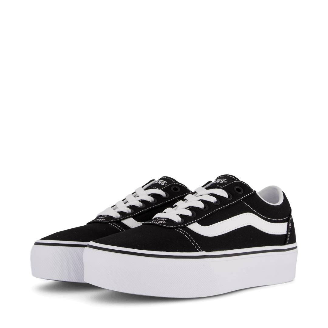 Platform vans black and white sales
