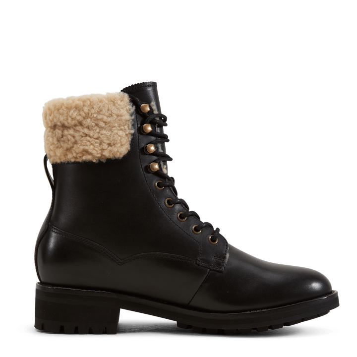 Bryson Leather & Shearling Field Boot Black