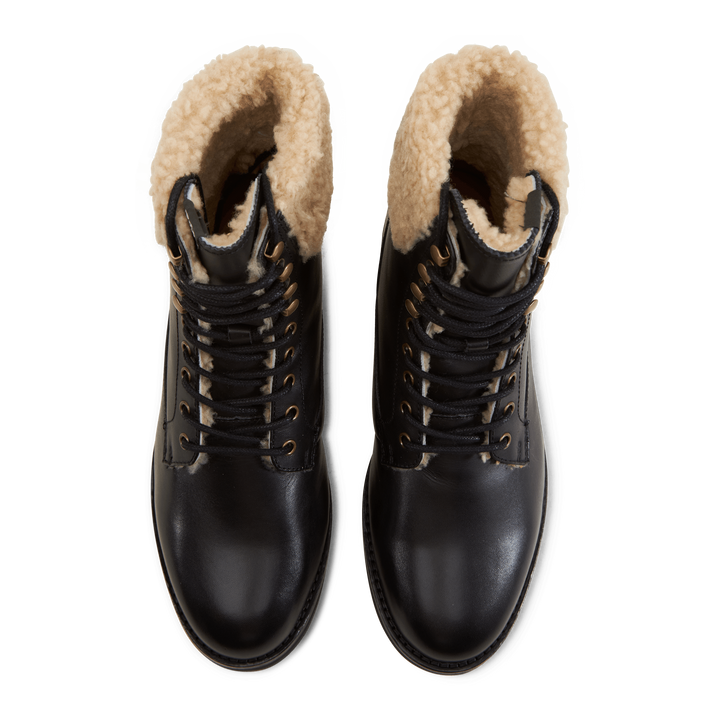 Bryson Leather & Shearling Field Boot Black