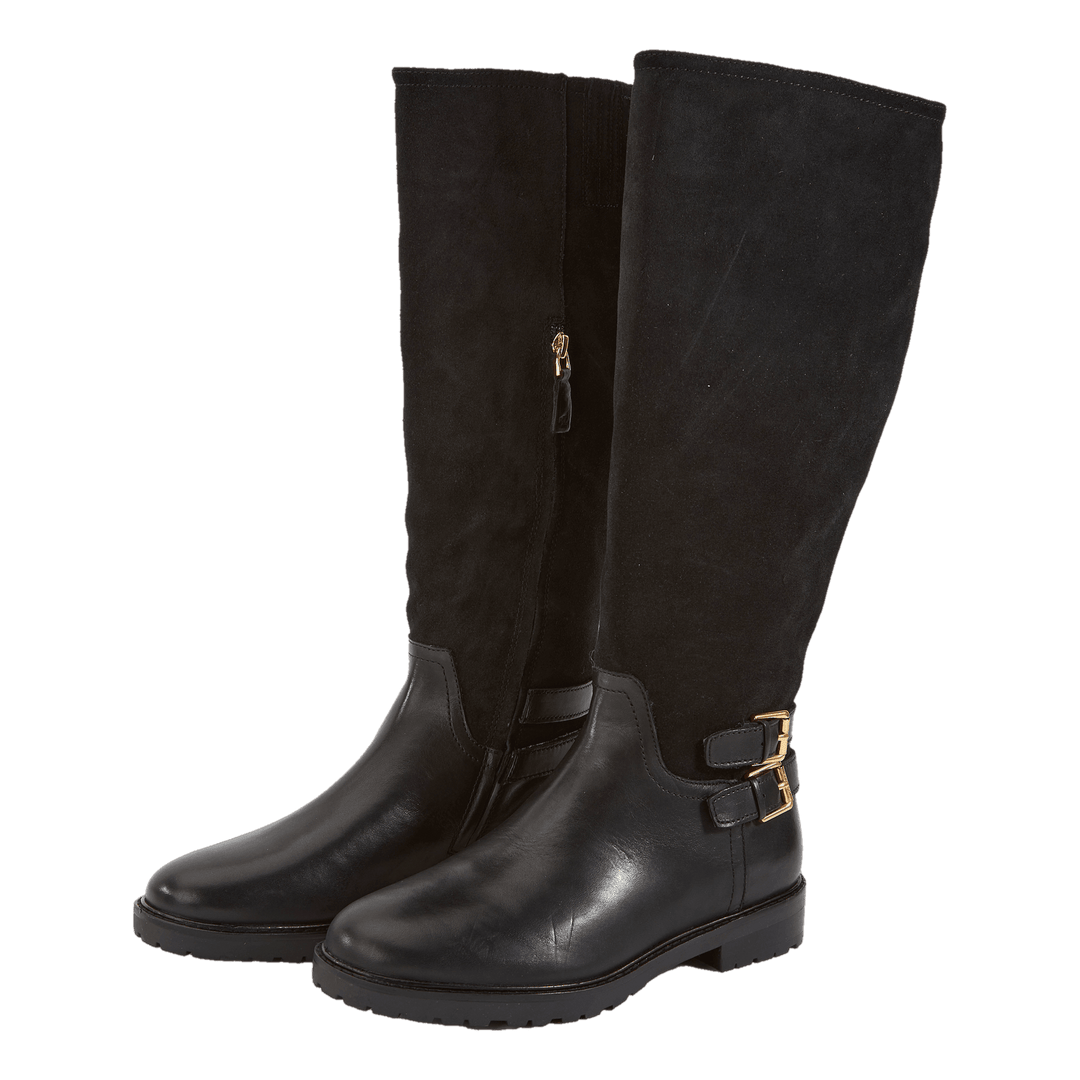 Emelie Leather & Suede Riding Boot Black/Black