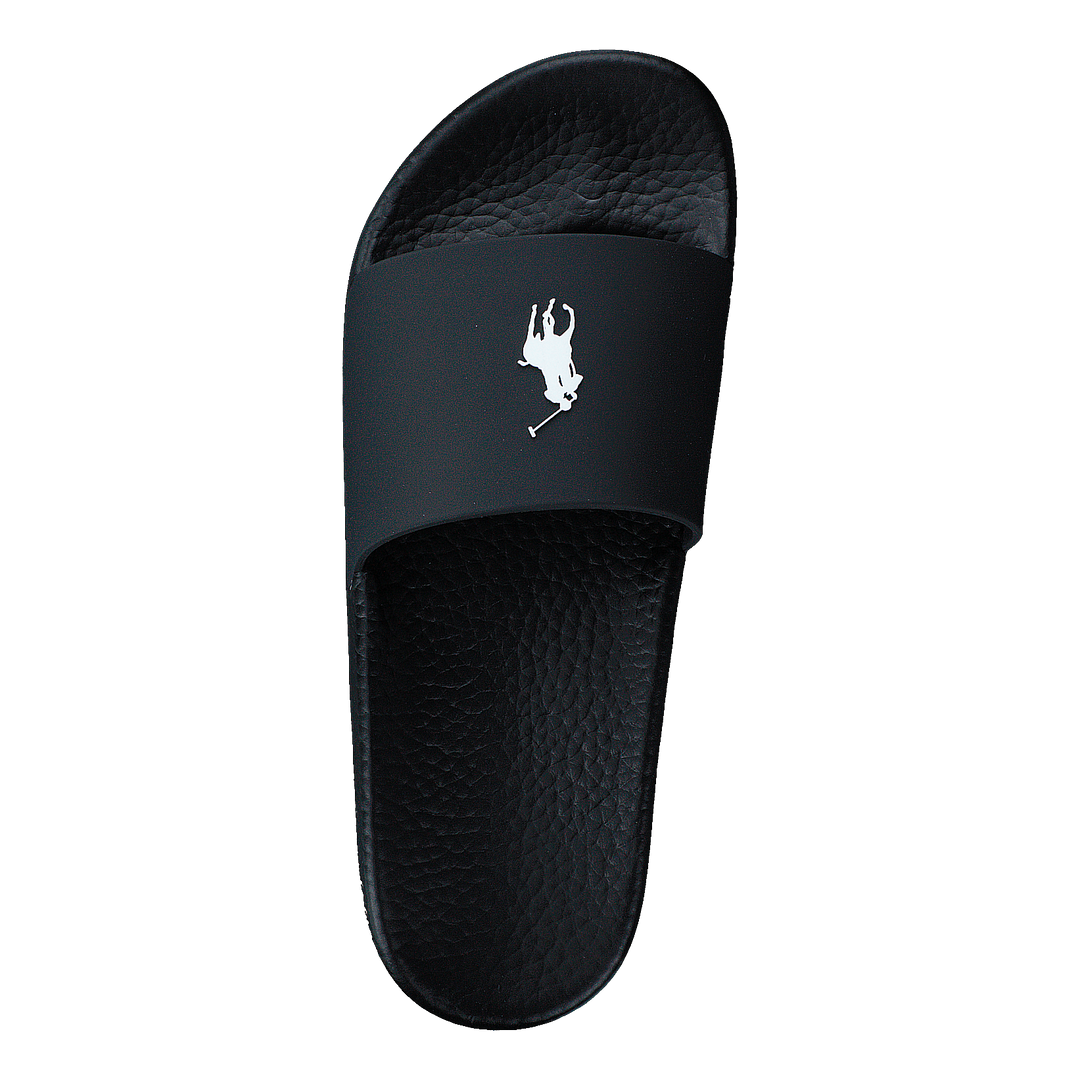 【POLO RALPH LAUREN】Signature Pony Slide BLACK WHITE Polo Ralph Lauren Signature Pony Slide Black / White PP