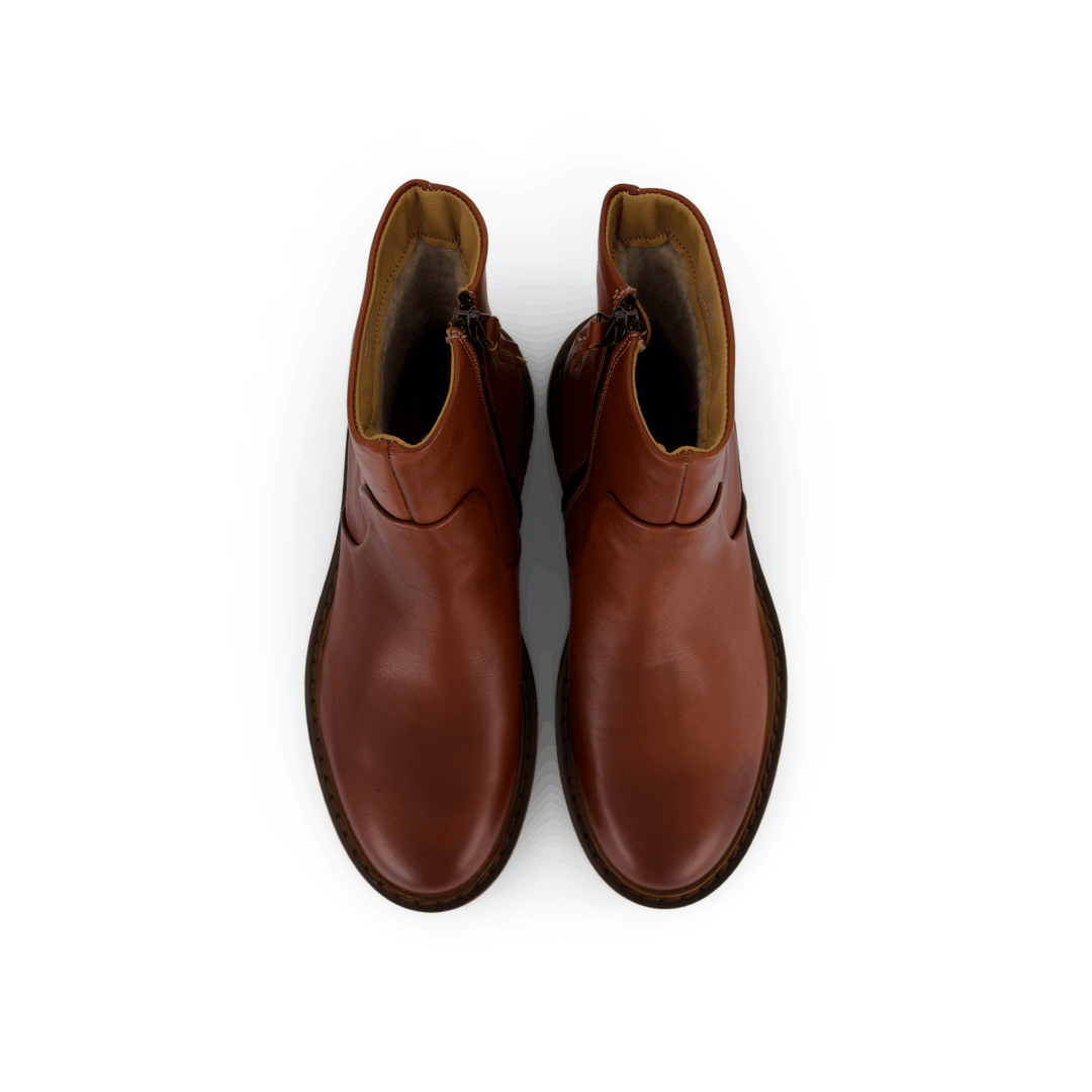 Solid W Leather Shoe Cognac