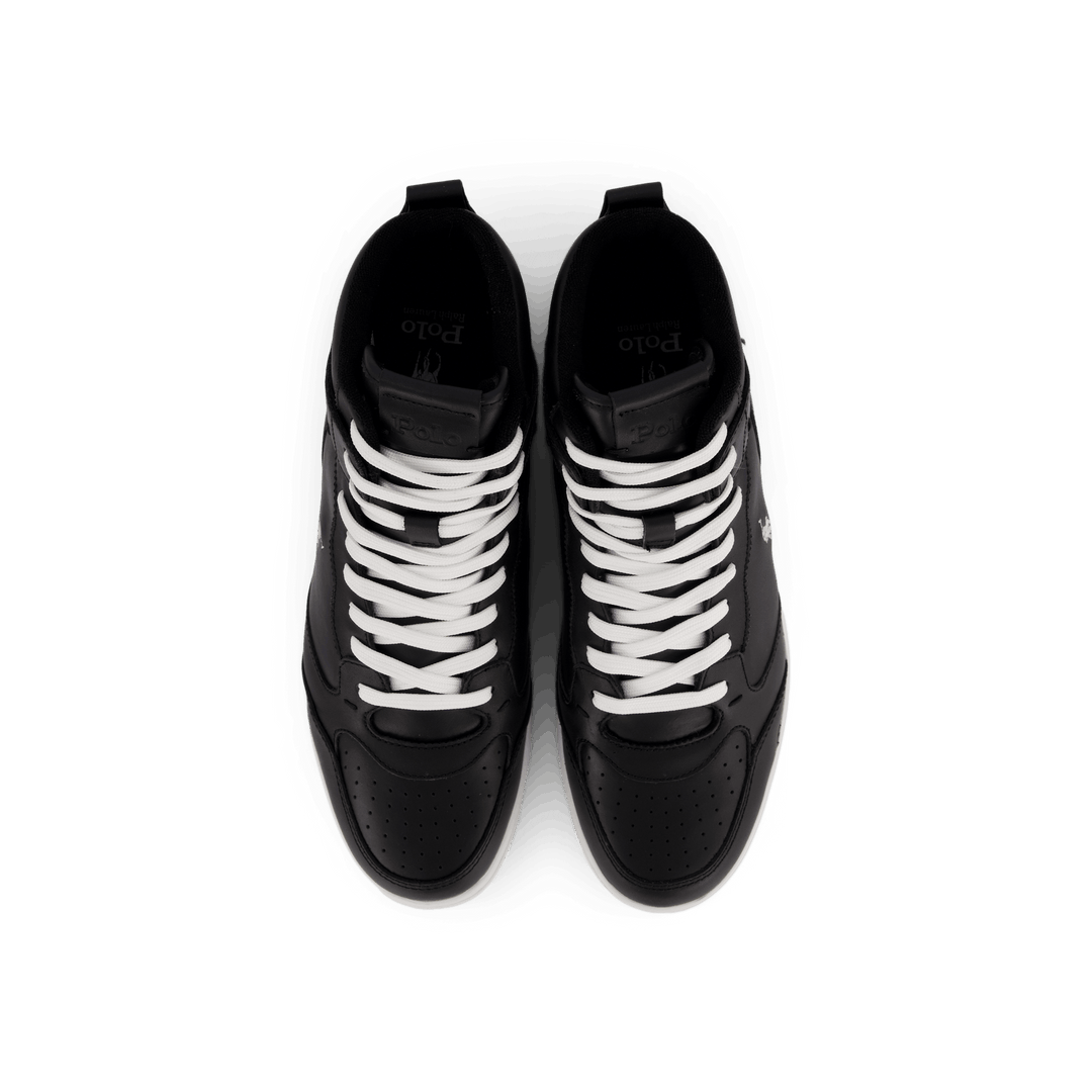 Court Leather High-Top Sneaker Black / White PP