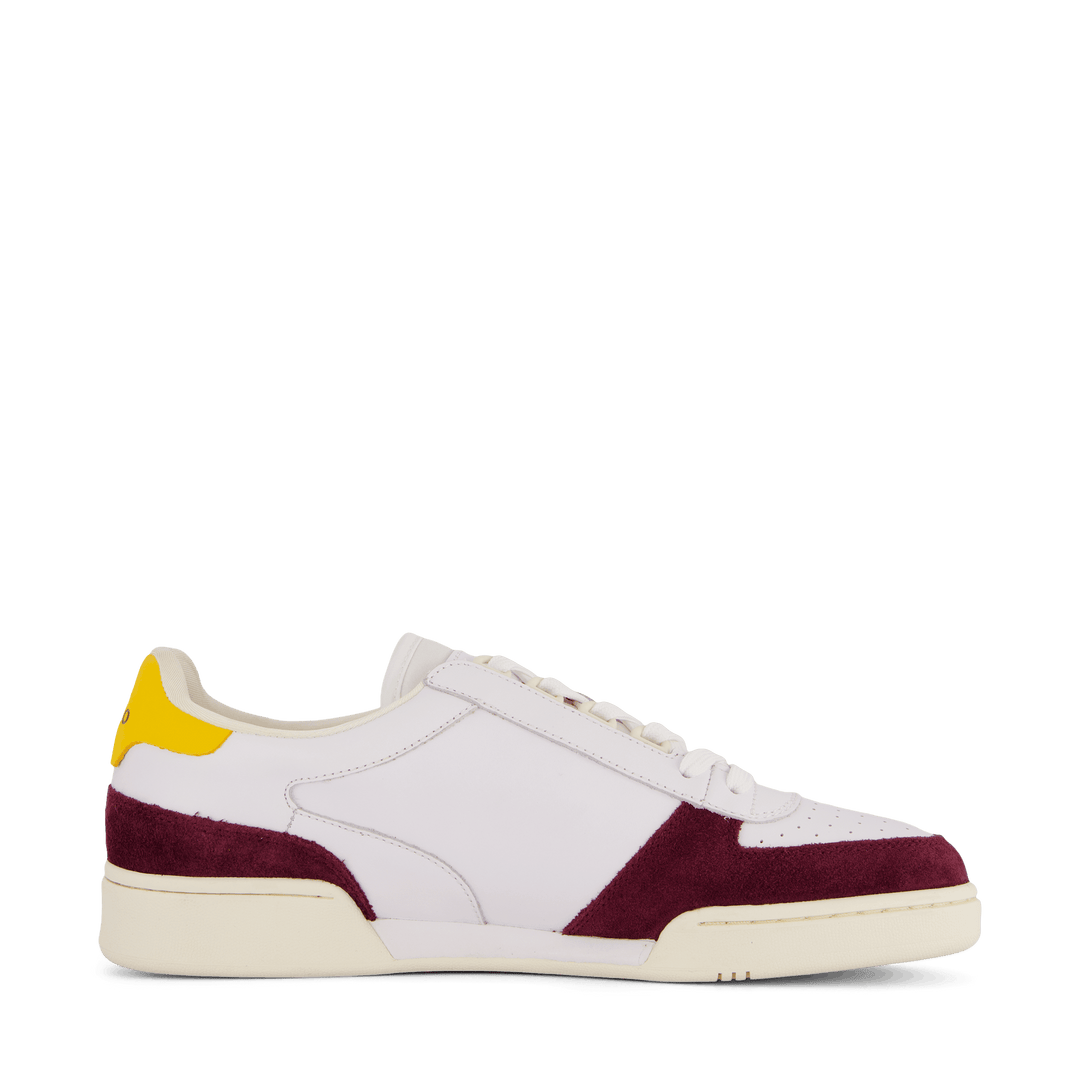 Court Leather-Suede Sneaker White / Wine / Gold