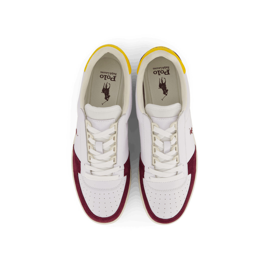 Court Leather-Suede Sneaker White / Wine / Gold