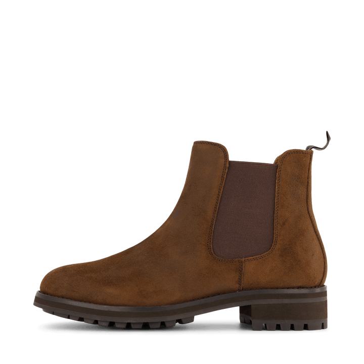 Bryson Waxed Suede Chelsea Boot Chocolate Brown