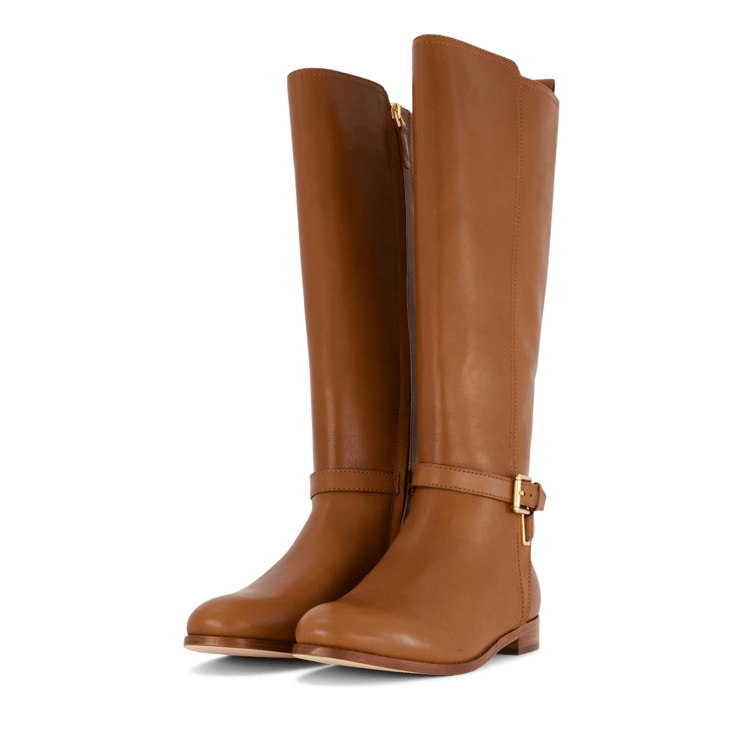 Blayke Burnished Leather Tall Boot Deep Saddle Tan